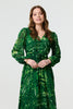 Green | Printed Semi Sheer Empire Maxi Dress

