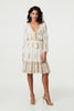 Cream | Paisley Flared Sleeve Knee Length Dress
