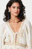 Cream | Paisley Flared Sleeve Knee Length Dress
