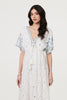 White | Embellished Border Print Maxi Dress
