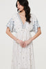 White | Embellished Border Print Maxi Dress
