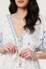 White | Embellished Border Print Maxi Dress
