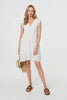 White | Metallic Striped Texture Short Dress
