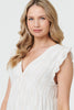 White | Metallic Striped Texture Short Dress
