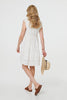 White | Metallic Striped Texture Short Dress
