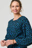 Green | Printed Flare Sleeve Ruffled Midi Dress
