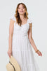 White | Broderie Anglaise Frill Strap Maxi Dress
