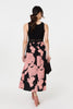 Black | Floral Lace Trim Sleeveless Maxi Dress

