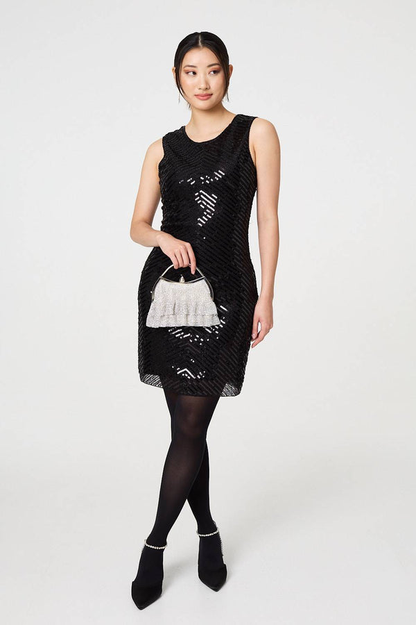izabel sequin dress Sparkly Sequin Long Sleeve Mini Dress