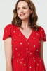 Red | Sparkly Cap Sleeve Tassel Tie Maxi Dress
