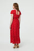Red | Sparkly Cap Sleeve Tassel Tie Maxi Dress

