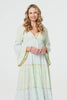 Green | Embellished Tiered Empire Maxi Dress
