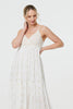 White | Textured Cami Strap Empire Maxi Dress
