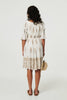 Cream | Ikat Print Knee Length Bardot Dress
