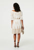 Cream | Ikat Print Knee Length Bardot Dress
