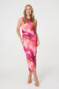 Red | Floral Bodycon Sleeveless Maxi Dress
