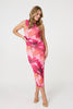 Red | Floral Bodycon Sleeveless Maxi Dress
