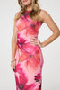 Red | Floral Bodycon Sleeveless Maxi Dress
