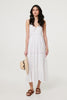 White | Broderie Anglaise Cami Strap Maxi Dress : Model is 5'11