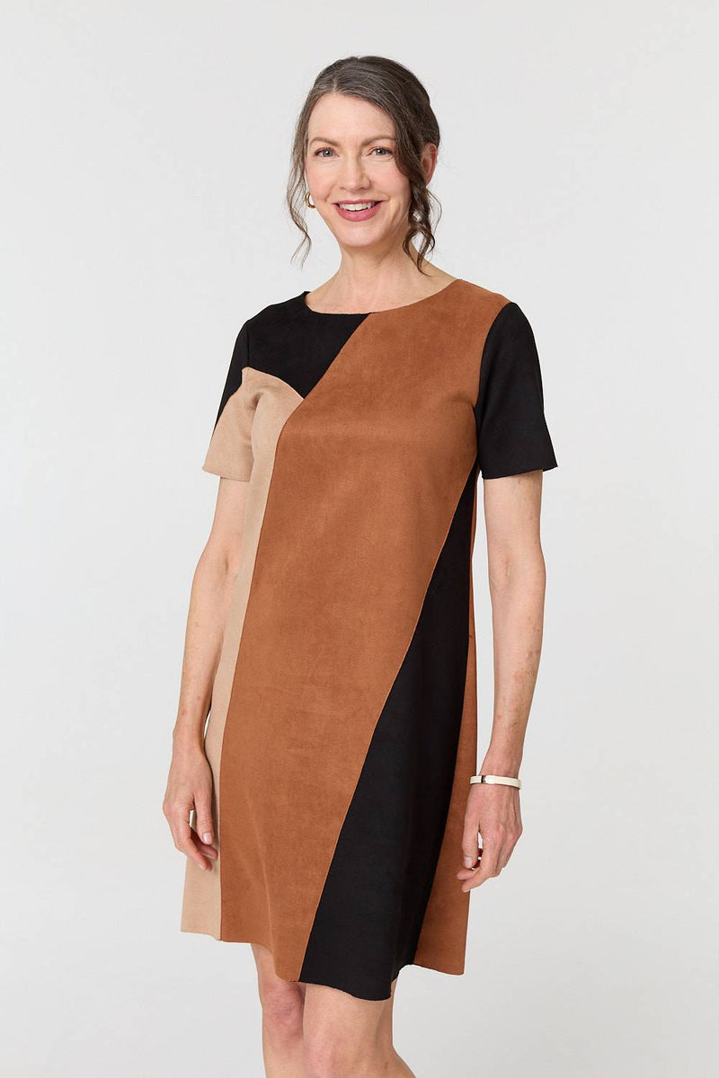 Colour Block Short Sleeve Midi Dress | Izabel London Colour Block Short Sleeve Midi Dress | Izabel London