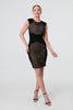 Black | Floral Sleeveless Short Bodycon Dress
