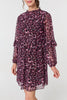 Purple | Animal Print Semi Sheer Short Dress
