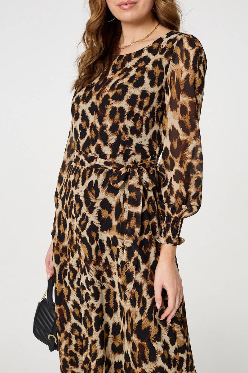 Animal Print Sheer Layered Maxi Dress | Izabel London Animal Print Sheer Layered Maxi Dress | Izabel London