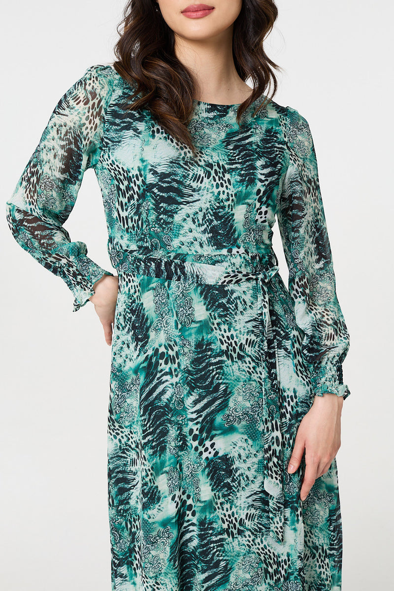 Animal Print Semi Sheer Maxi Dress | Izabel London Animal Print Semi Sheer Maxi Dress | Izabel London