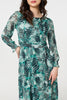 Green | Animal Print Semi Sheer Maxi Dress