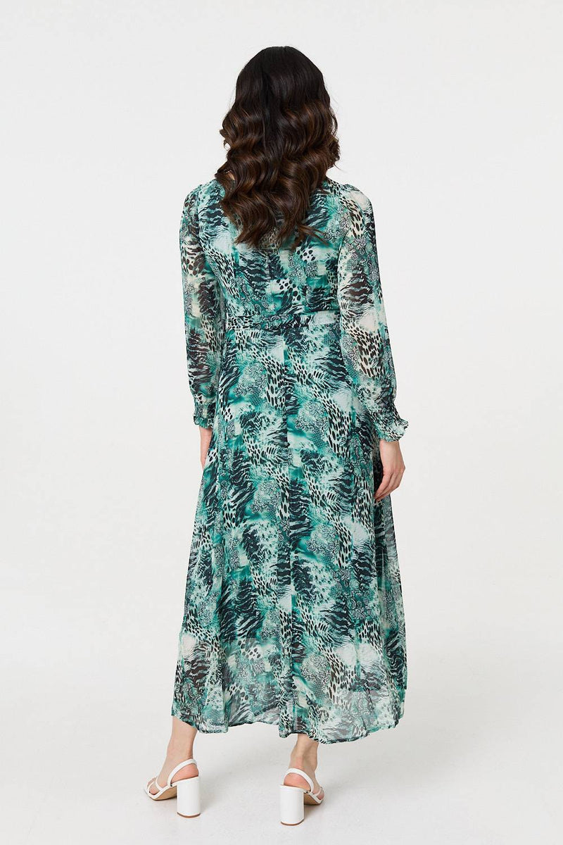 Animal Print Semi Sheer Maxi Dress | Izabel London Animal Print Semi Sheer Maxi Dress | Izabel London
