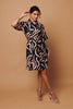 Pink | Brushstroke Print Short Shirt Dress : Model is 5'8