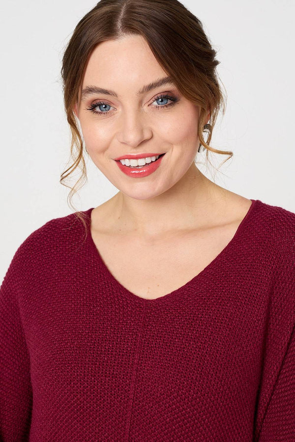 Burgundy | Layered Knit Top Mesh Pleated Midi Dress