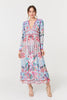 Blue | Floral Empire Waist Long Sleeve Maxi Dress

