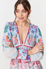 Blue | Floral Empire Waist Long Sleeve Maxi Dress
