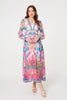 Pink | Floral Long Sleeve Empire Maxi Dress
