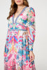 Pink | Floral Long Sleeve Empire Maxi Dress
