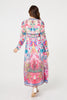 Pink | Floral Long Sleeve Empire Maxi Dress
