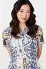 Grey | Patchwork Print Short Sleeve Midi Dress
