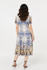 Grey | Patchwork Print Short Sleeve Midi Dress

