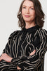 Black | Printed Long Sleeve Shirt Short Dress
