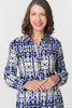 Navy | Printed Tie Front Midi Shirt Dress
