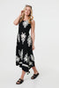Black And White | Ikat Print Sleeveless A-Line Midi Dress
