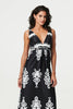 Black | Ikat Print Sleeveless Empire Maxi Dress
