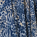 Blue | Animal Print Sheer Hanky Hem Midi Dress
