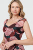 Pink | Floral Semi Sheer Cap Sleeve Midi Dress
