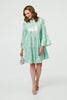 Light Green | Printed 3/4 Sleeve Tiered Short Dress
