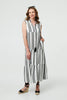 Black | Geo Print Sleeveless Tiered Maxi Dress
