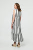 Black | Geo Print Sleeveless Tiered Maxi Dress
