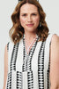 Black | Geo Print Sleeveless Tiered Maxi Dress
