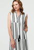 Black | Geo Print Sleeveless Tiered Maxi Dress
